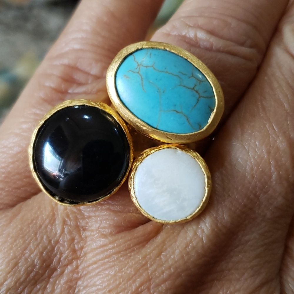 Adjustable Gemstone Ring - image 2